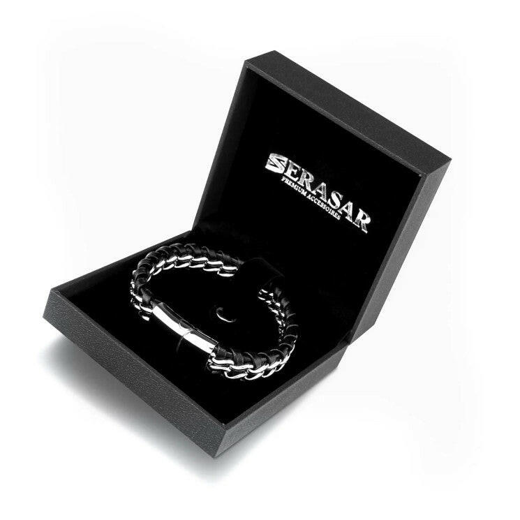 Leather Bracelet "Steel" Silver