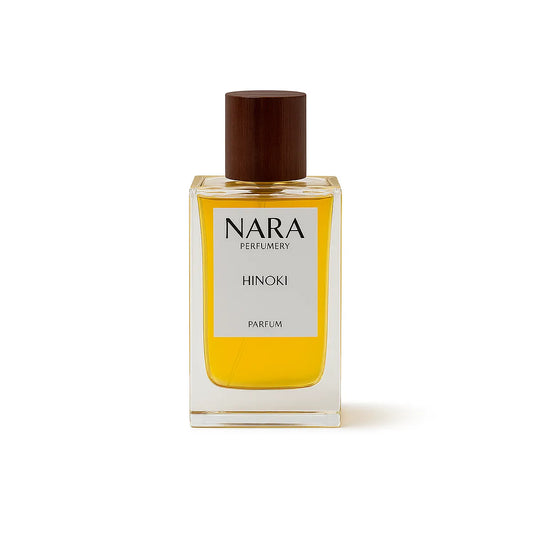 Nara Perfumery Hinoki perfume bottle on a white background