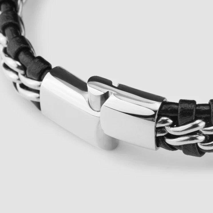 Leather Bracelet "Steel" Silver