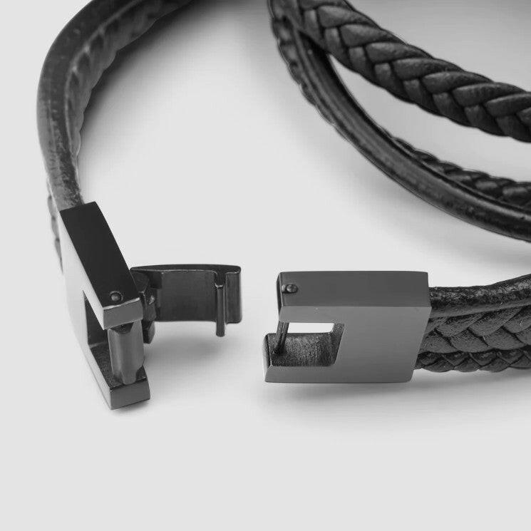 Leather bracelet “wrap” - Black