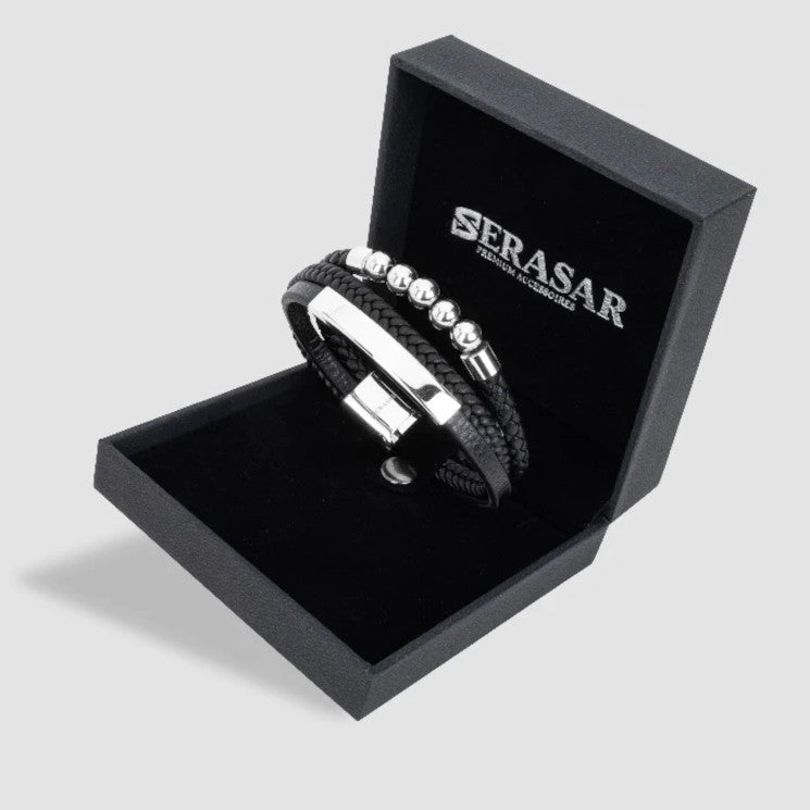 Leather bracelet “Pearl” - Silver
