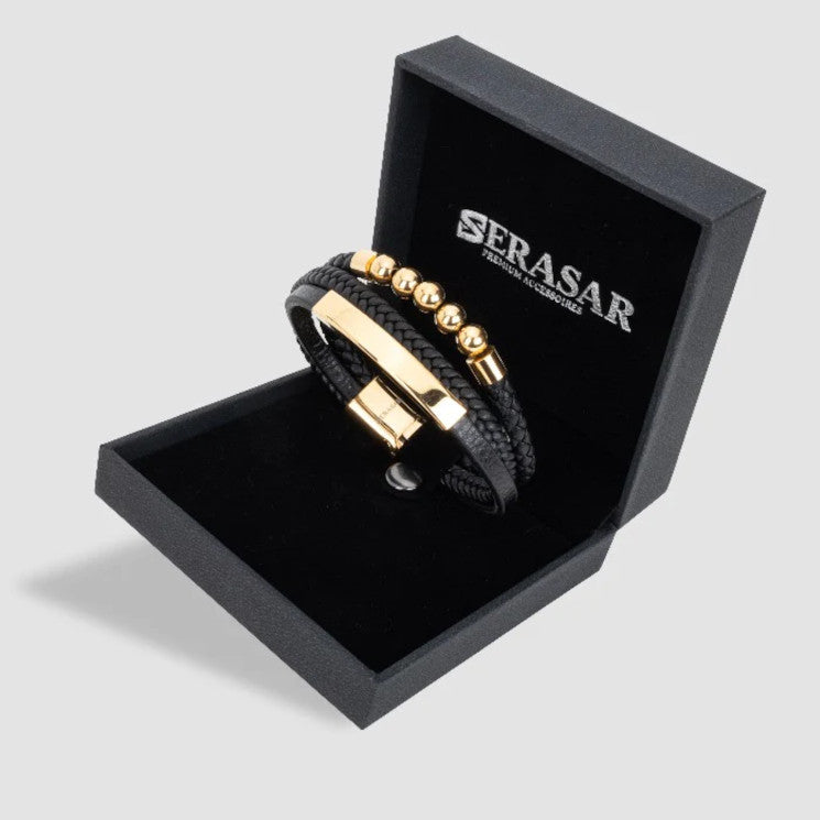 Leather bracelet “Pearl” - Gold