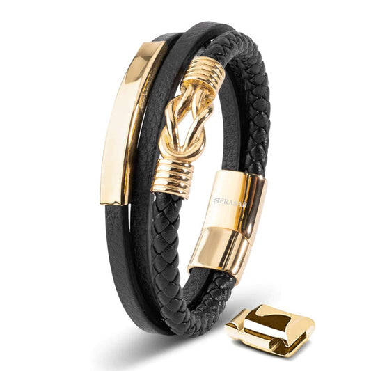 Leather bracelet “Proud” - Gold
