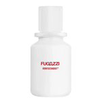 Born to Stand Out by Fugazzi white niche perfume bottle with red logo on plain background
