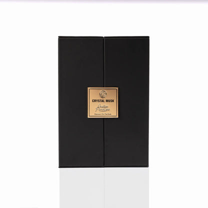 Christian Provenzano Crystal Musk Extrait de Parfum luxury black presentation box with gold label centerpiece