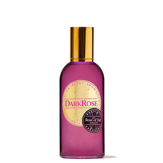 Czech & Speake Dark Rose perfume bottle with gold cap, luxurious rose fragrance featuring Rose of Taif from Grasse, elegant niche perfume from London