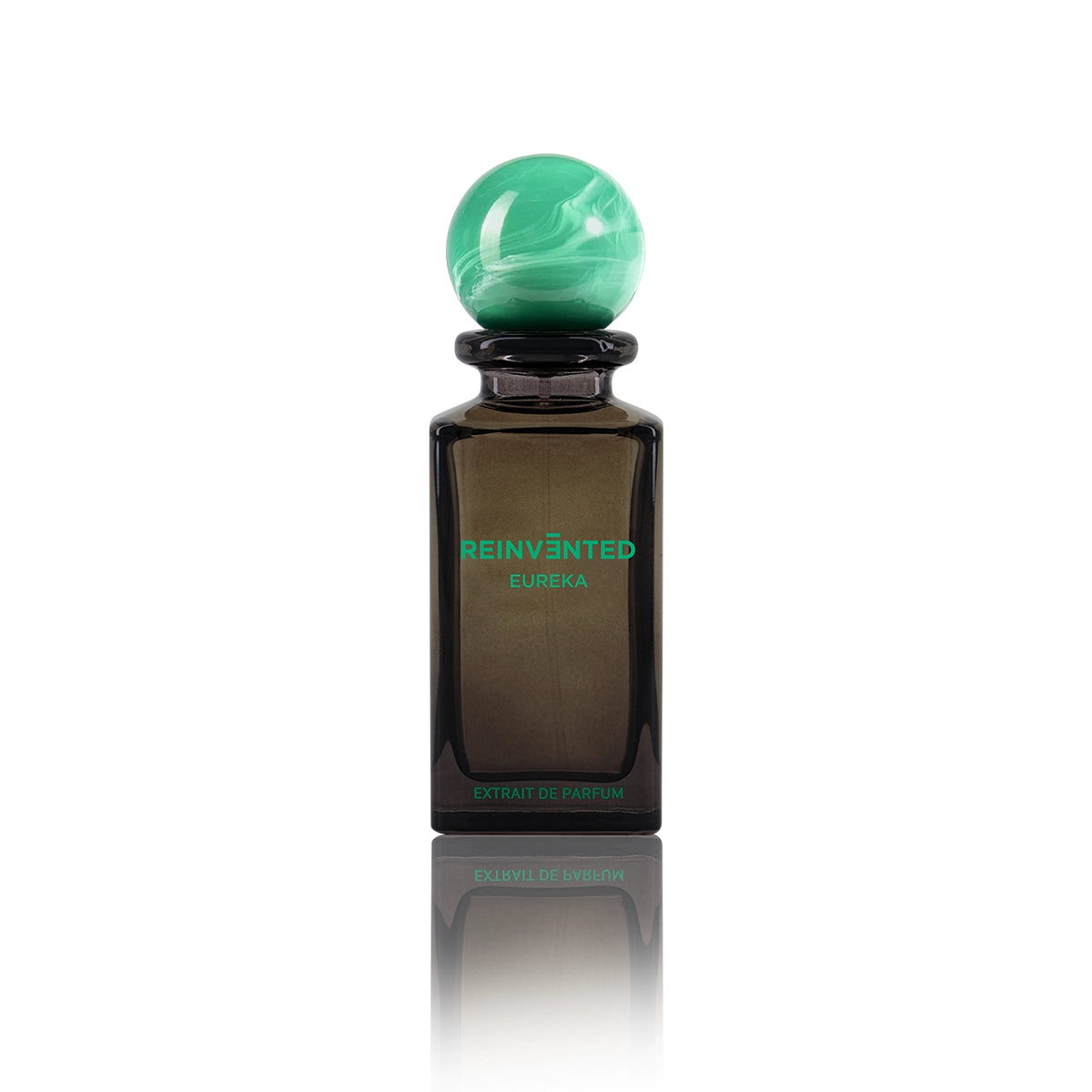 Reinvented Eureka Extrait de Parfum bottle with green marble cap luxury niche fragrance