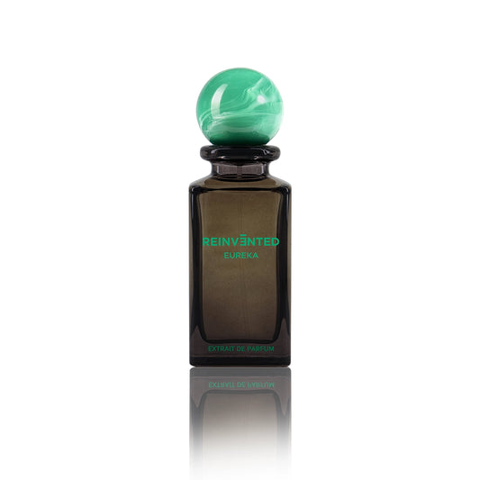 Reinvented Eureka Extrait de Parfum bottle with green marble cap luxury niche fragrance