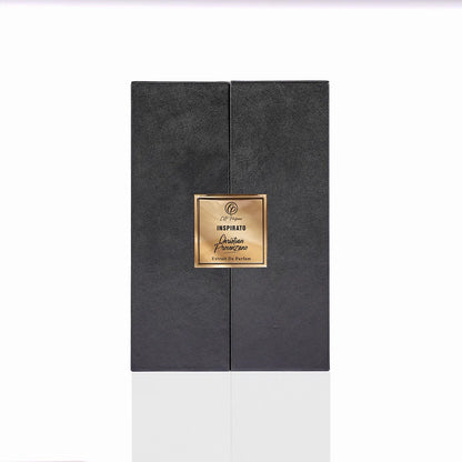Christian Provenzano Inspirato Extrait de Parfum black textured box with gold central label