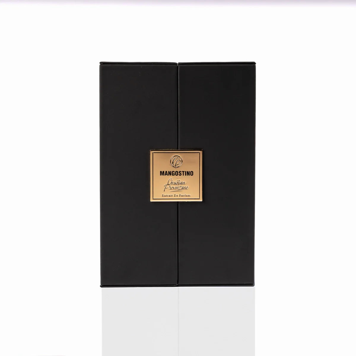 Christian Provenzano Mangostino Extrait de Parfum luxury black presentation box with gold label centerpiece