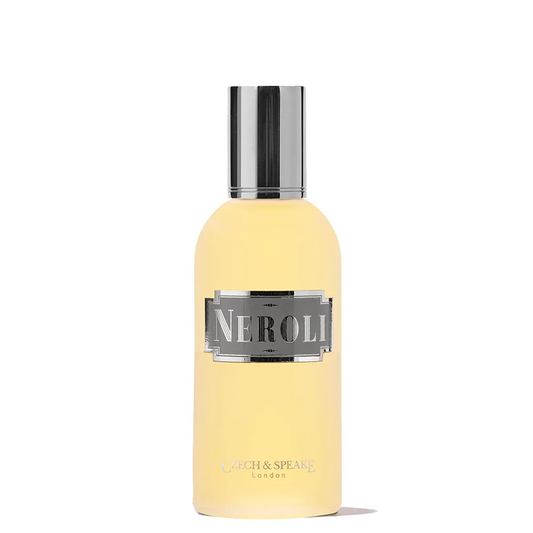 Czech & Speake Neroli Eau de Parfum frosted glass fragrance bottle with silver cap and label, luxury niche perfume inspired by fresh orange blossom, citrus, and elegant floral notes