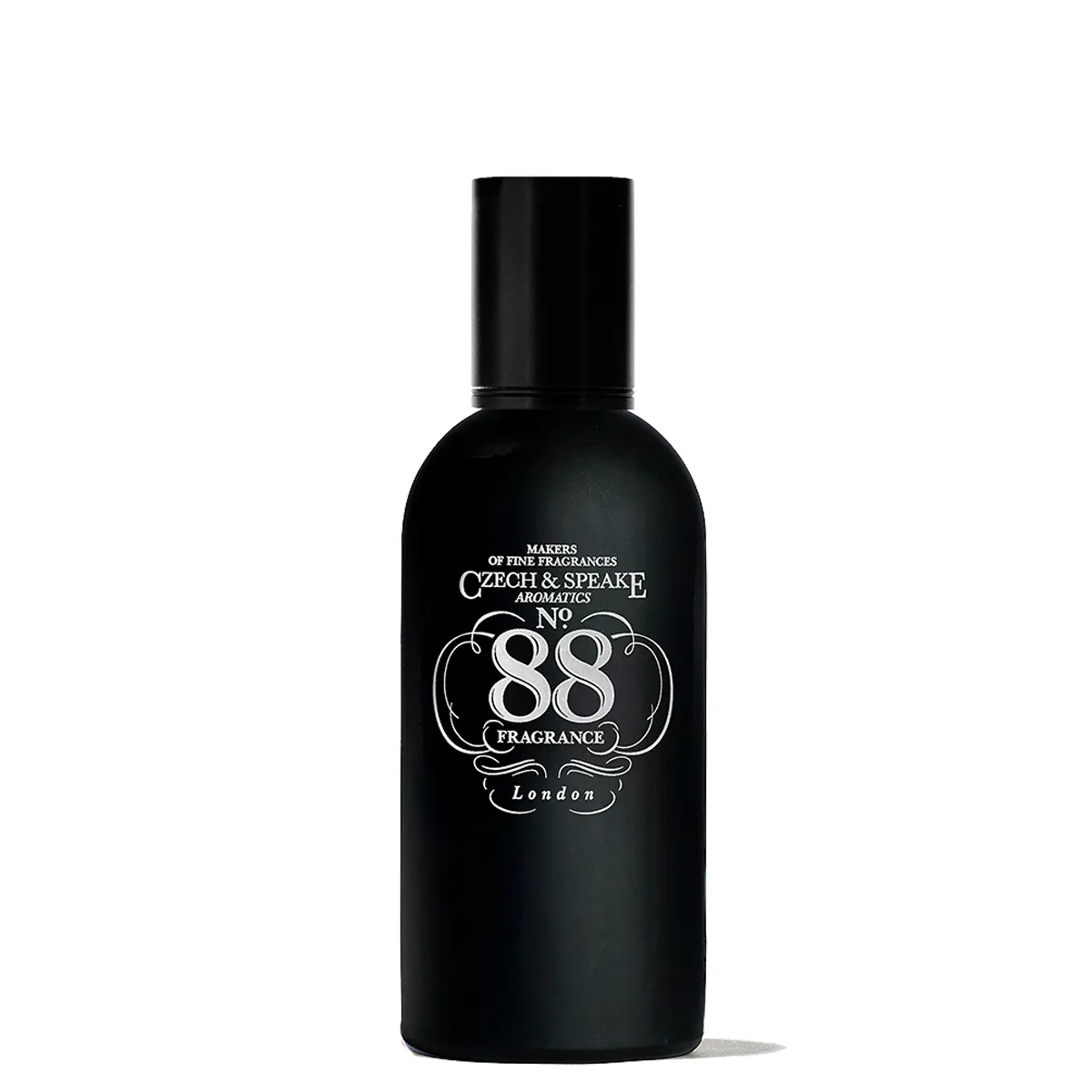 Czech & Speake No. 88 Fragrance London classic black perfume bottle with white typography, iconic British luxury fragrance on clean background