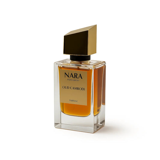 Nara Parfumerie Oud Cambodi perfume bottle on a white background