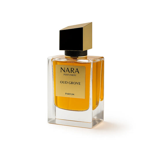 Nara Perfumery Oud Grove perfume bottle on a white background