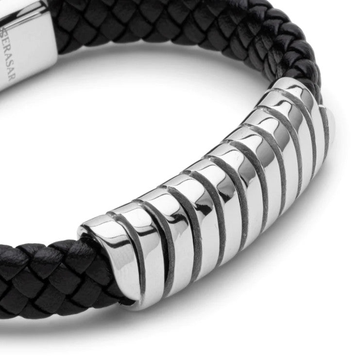 Leather Bracelet "Helix" - Silver