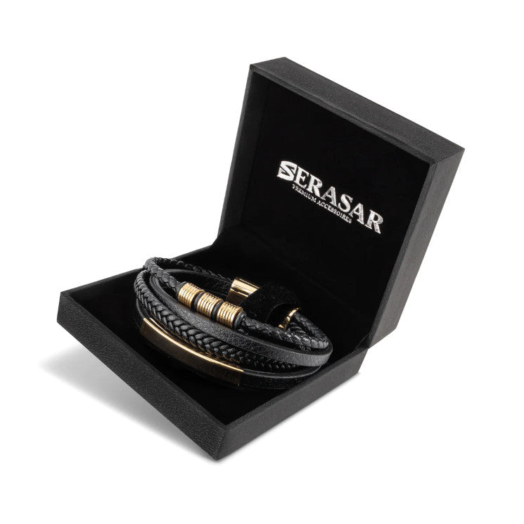 Leather bracelet “Brave” - Gold